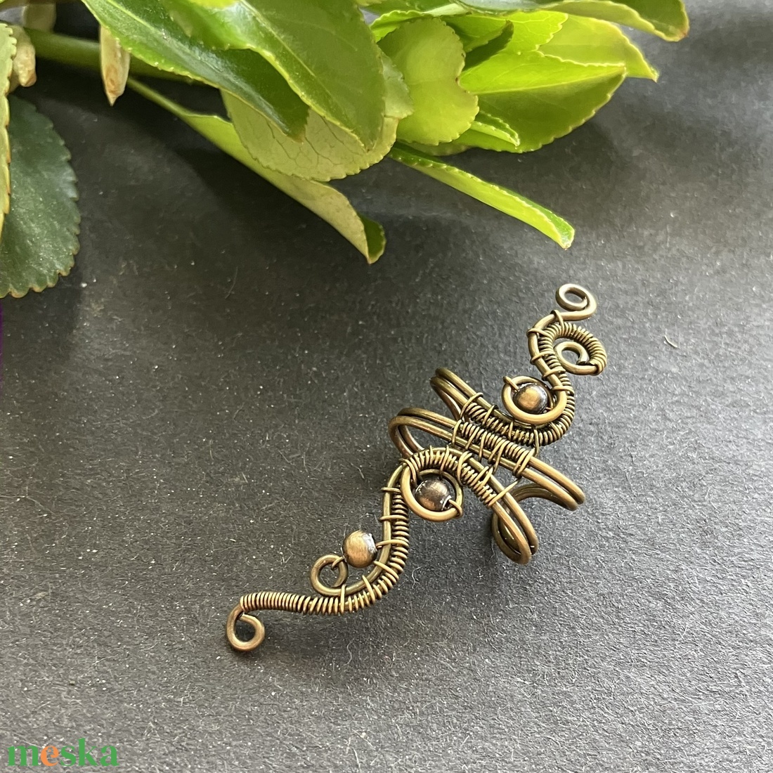 Sárgaréz nagy fülgyűrű - ékszer - fülbevaló - fülgyűrű - Meska.hu