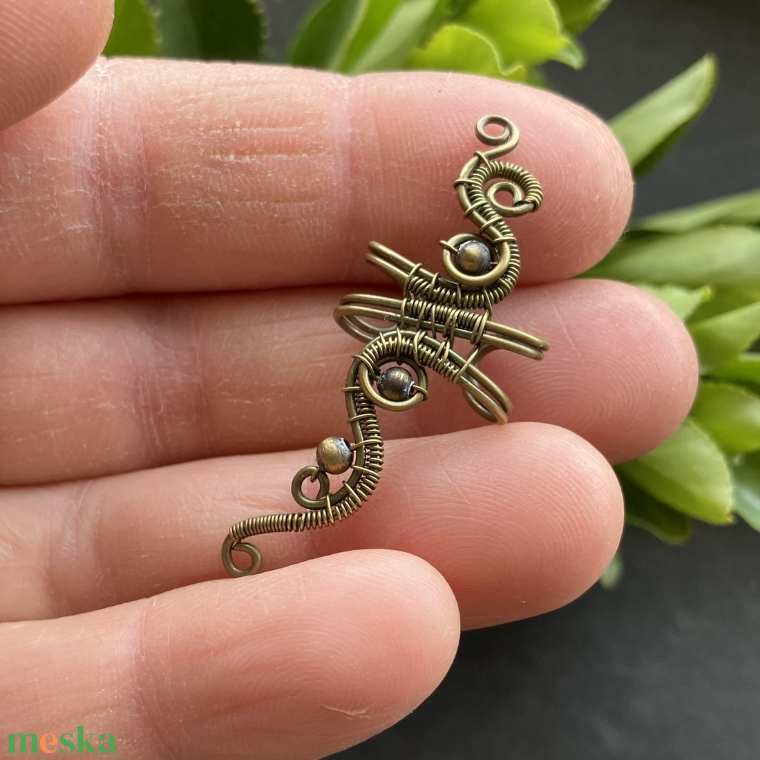 Sárgaréz nagy fülgyűrű - ékszer - fülbevaló - fülgyűrű - Meska.hu