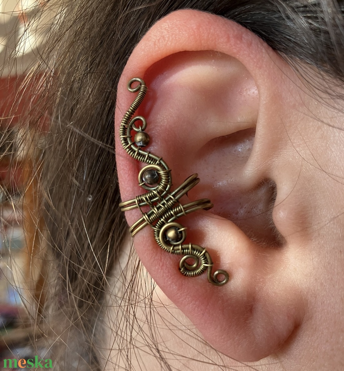 Sárgaréz nagy fülgyűrű - ékszer - fülbevaló - fülgyűrű - Meska.hu