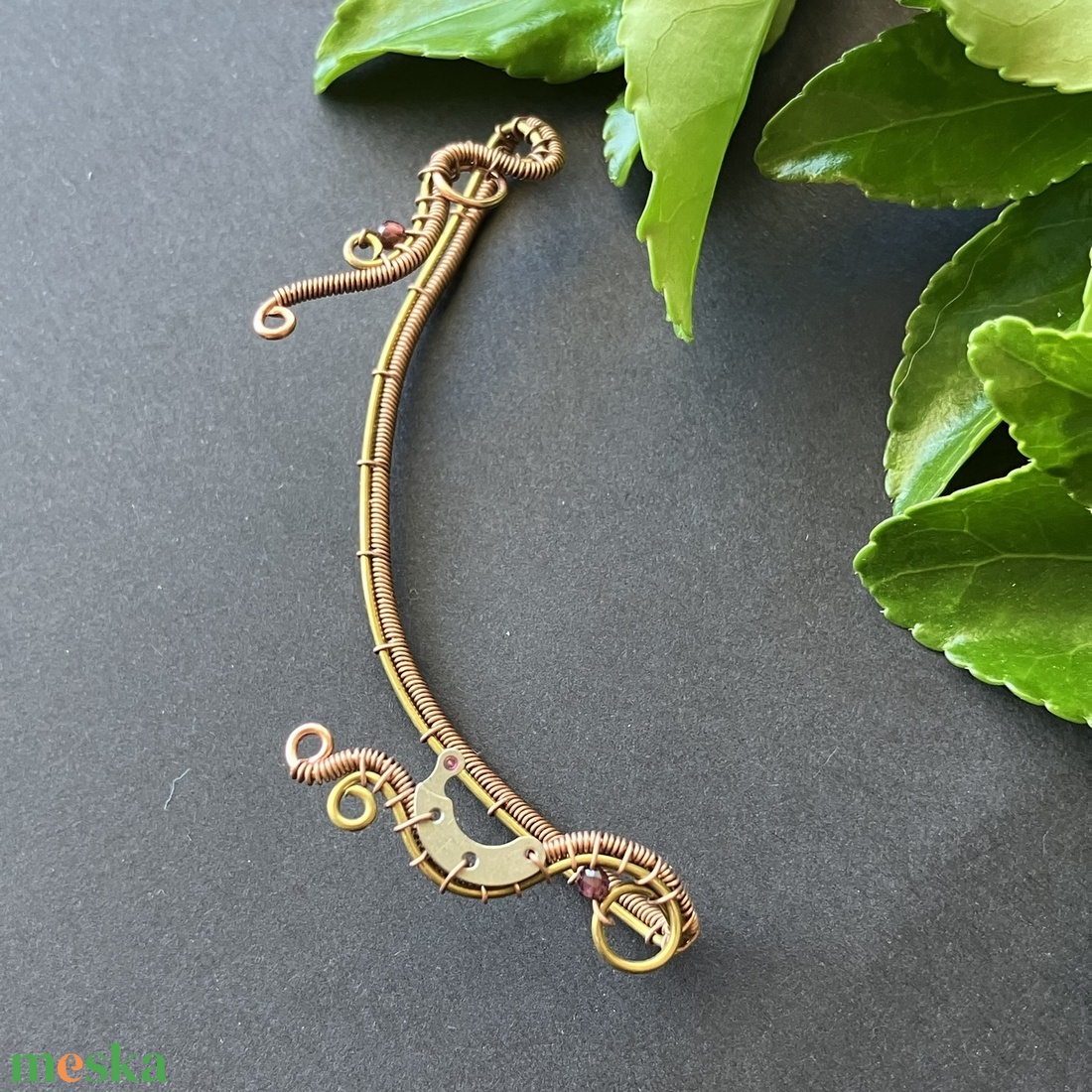 Sárgaréz és vörösréz steampunk fülékszer gránáttal - ékszer - fülbevaló - fülékszer - Meska.hu