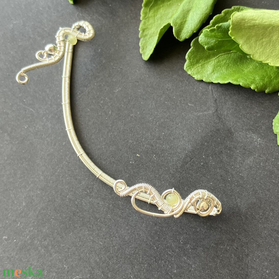 Ezüst sárga opál fülékszer - ékszer - fülbevaló - fülékszer - Meska.hu