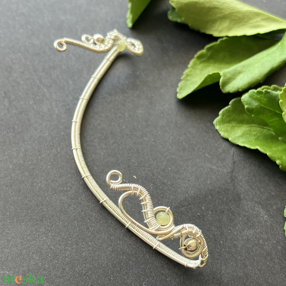 Ezüst sárga opál fülékszer - ékszer - fülbevaló - fülékszer - Meska.hu