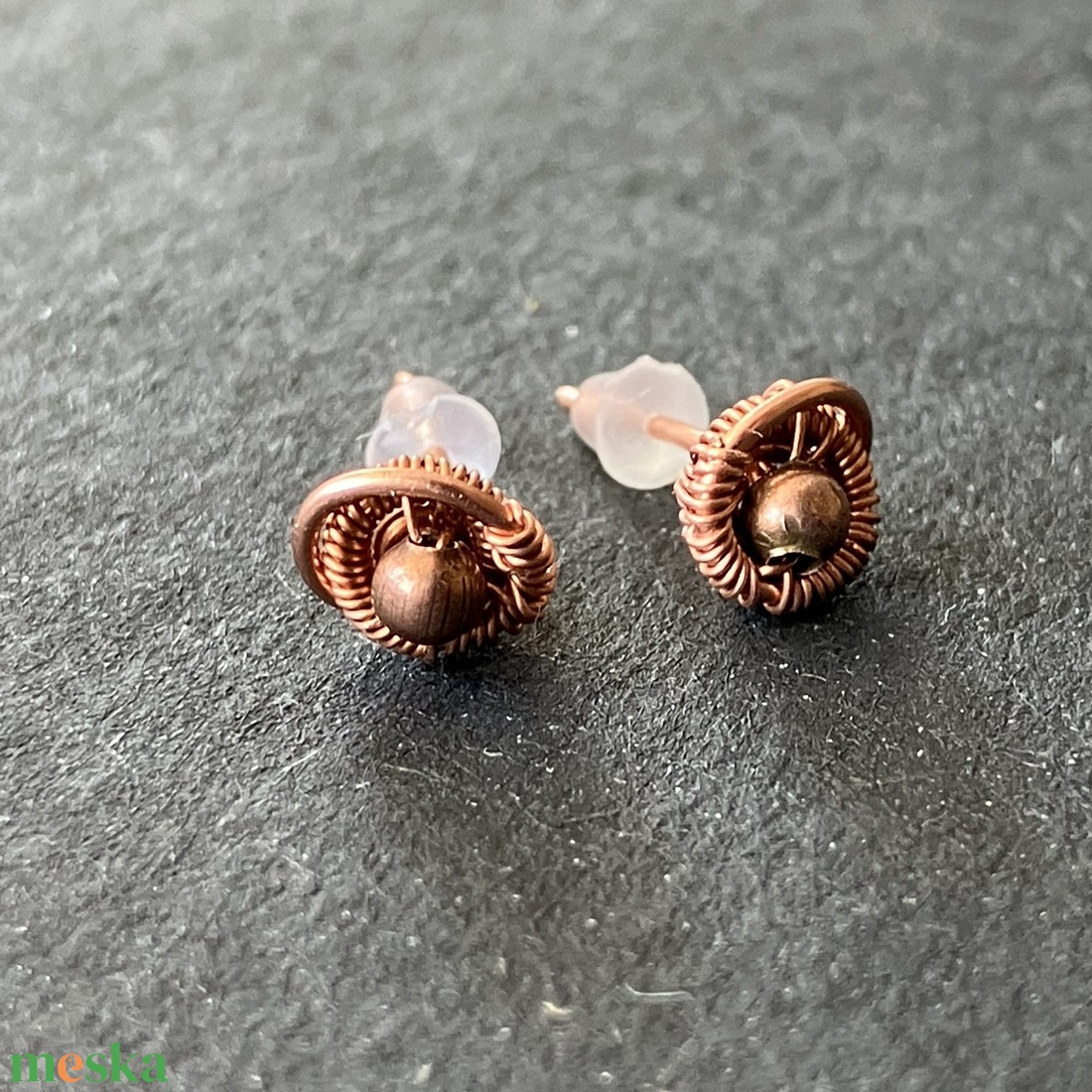 Réz bogyós fülbevaló - ékszer - fülbevaló - pötty fülbevaló - Meska.hu