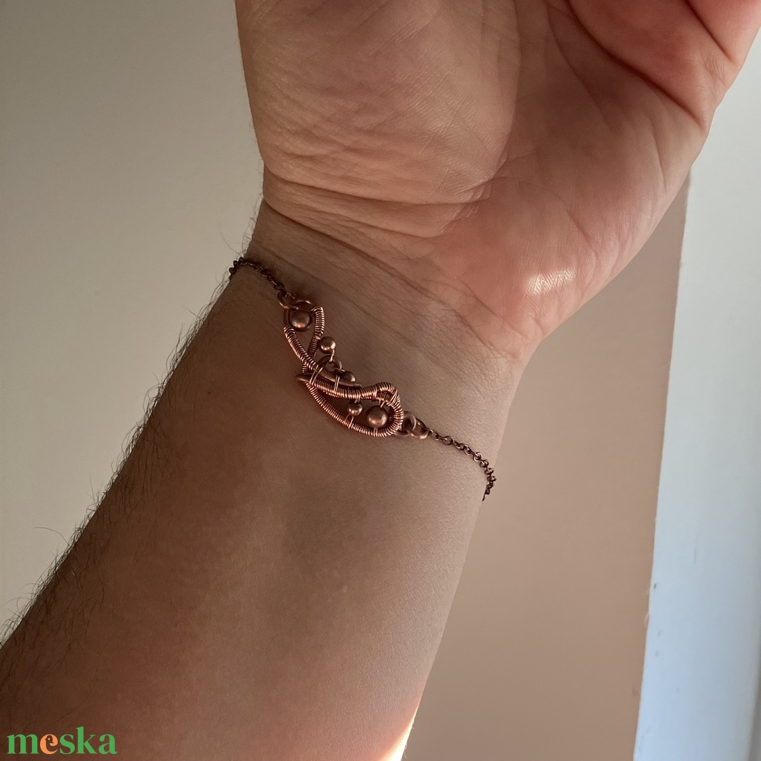Réz mágneses karkötő - ékszer - karkötő - lánc karkötő - Meska.hu