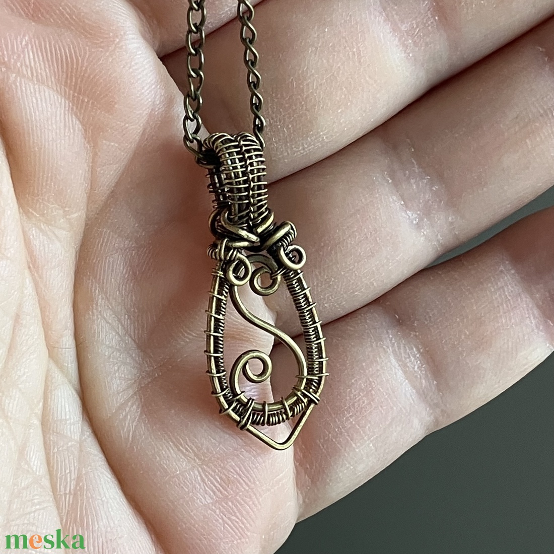 Sárgaréz medálos nyaklánc - ékszer - nyaklánc - medálos nyaklánc - Meska.hu