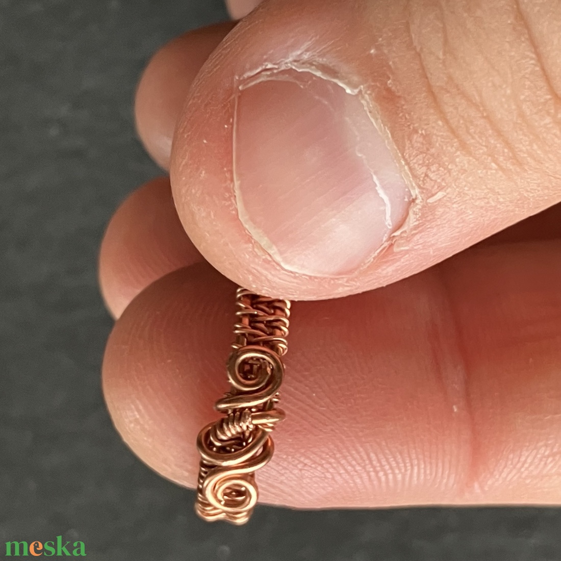 Réz gyűrű - ékszer - gyűrű - kerek gyűrű - Meska.hu