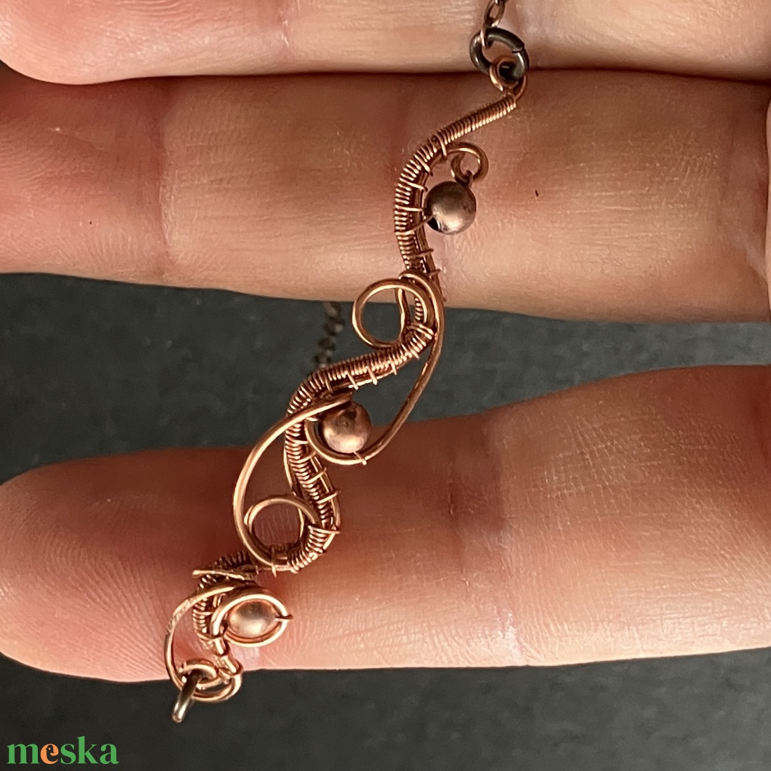 Réz nyakék - ékszer - nyaklánc - nyakpánt, gallér - Meska.hu