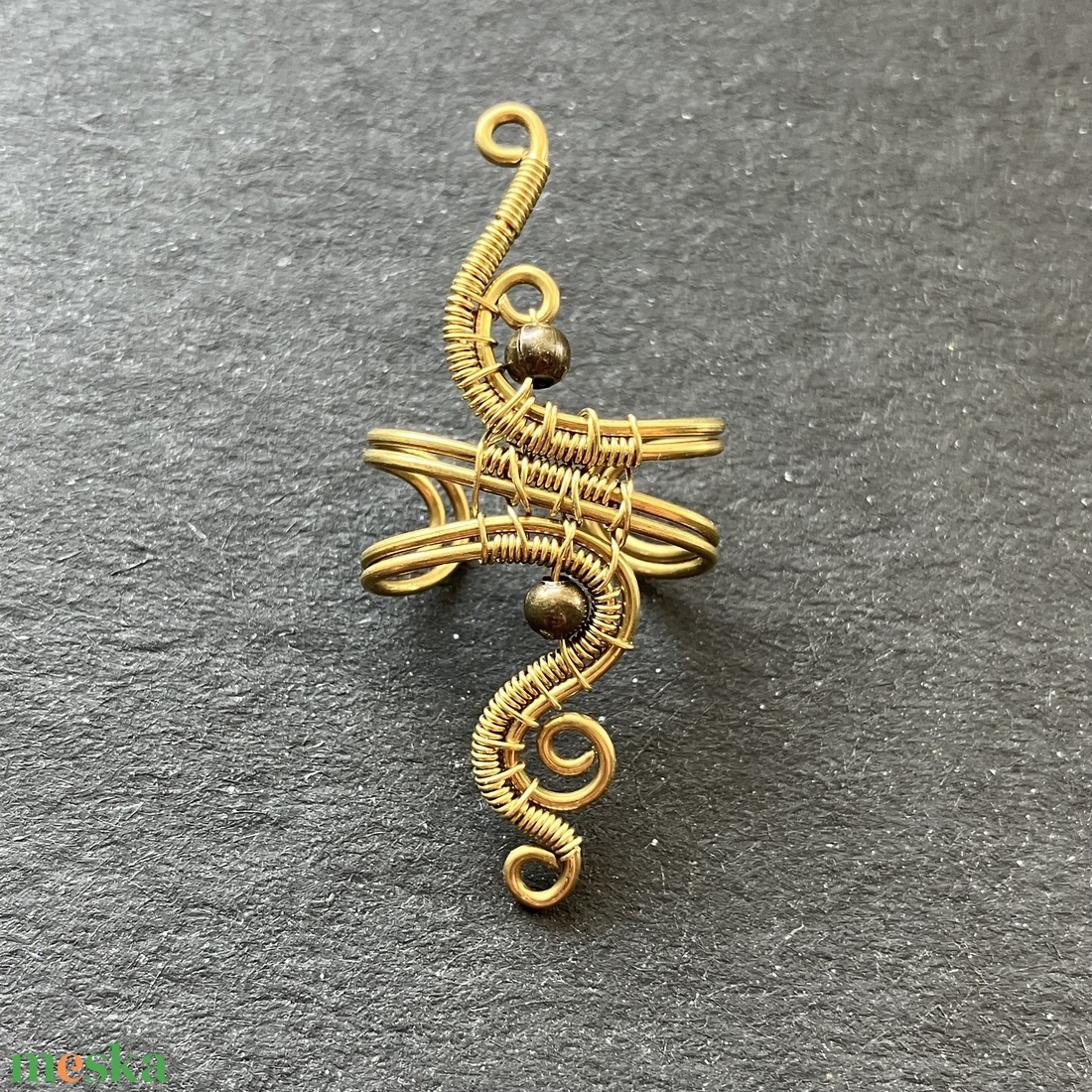 Sárgaréz fülgyűrű - ékszer - fülbevaló - fülgyűrű - Meska.hu