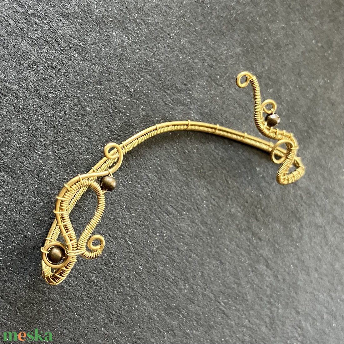 Sárgaréz fülékszer - ékszer - fülbevaló - fülékszer - Meska.hu