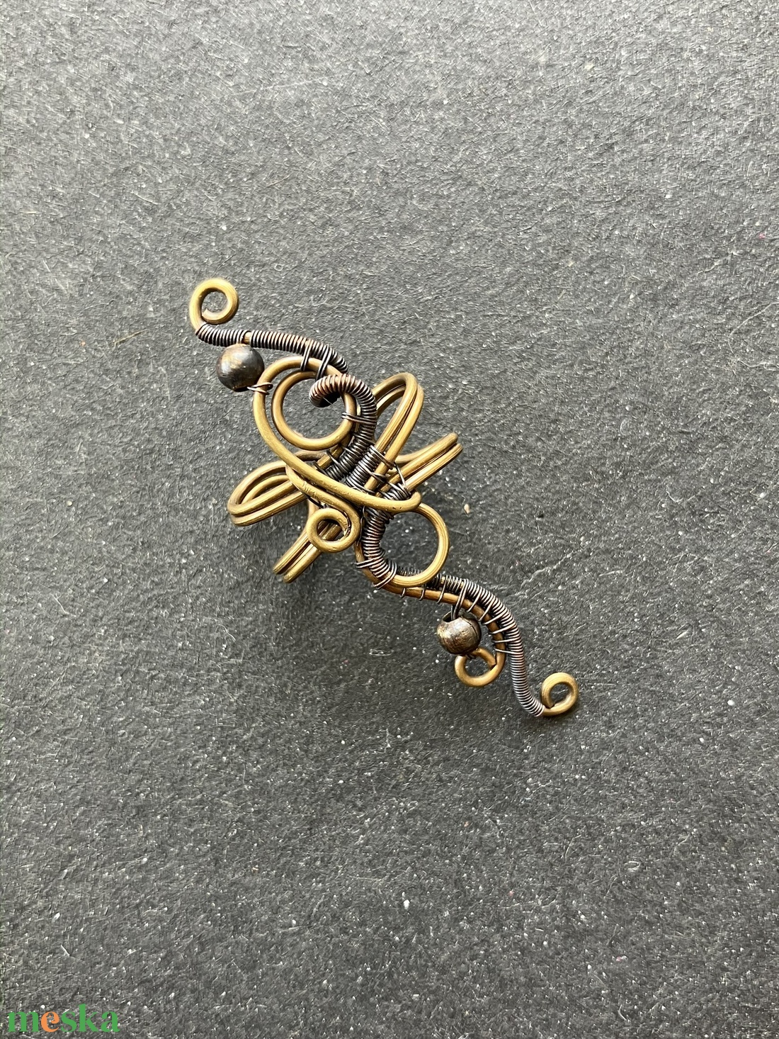 Sárgaréz és vörösréz nagy fülgyűrű - ékszer - fülbevaló - fülgyűrű - Meska.hu