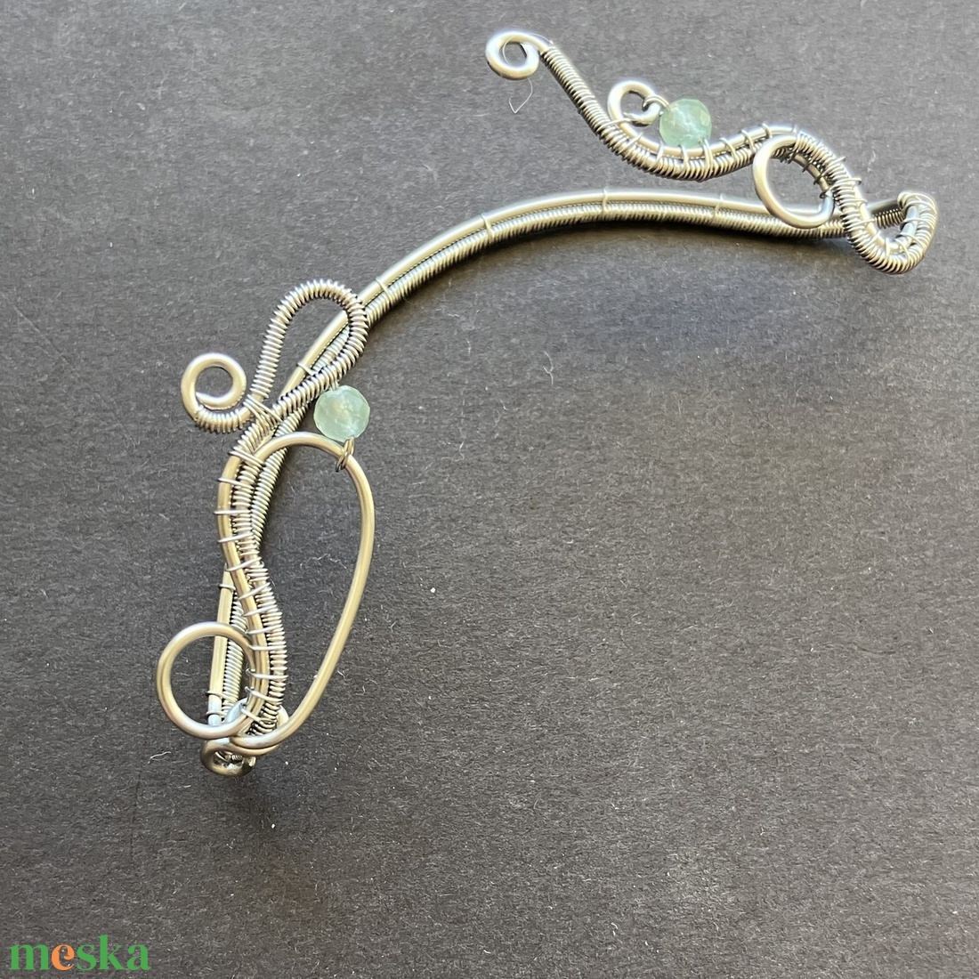 Nemesacél fülékszer aventurinnal - ékszer - fülbevaló - fülékszer - Meska.hu