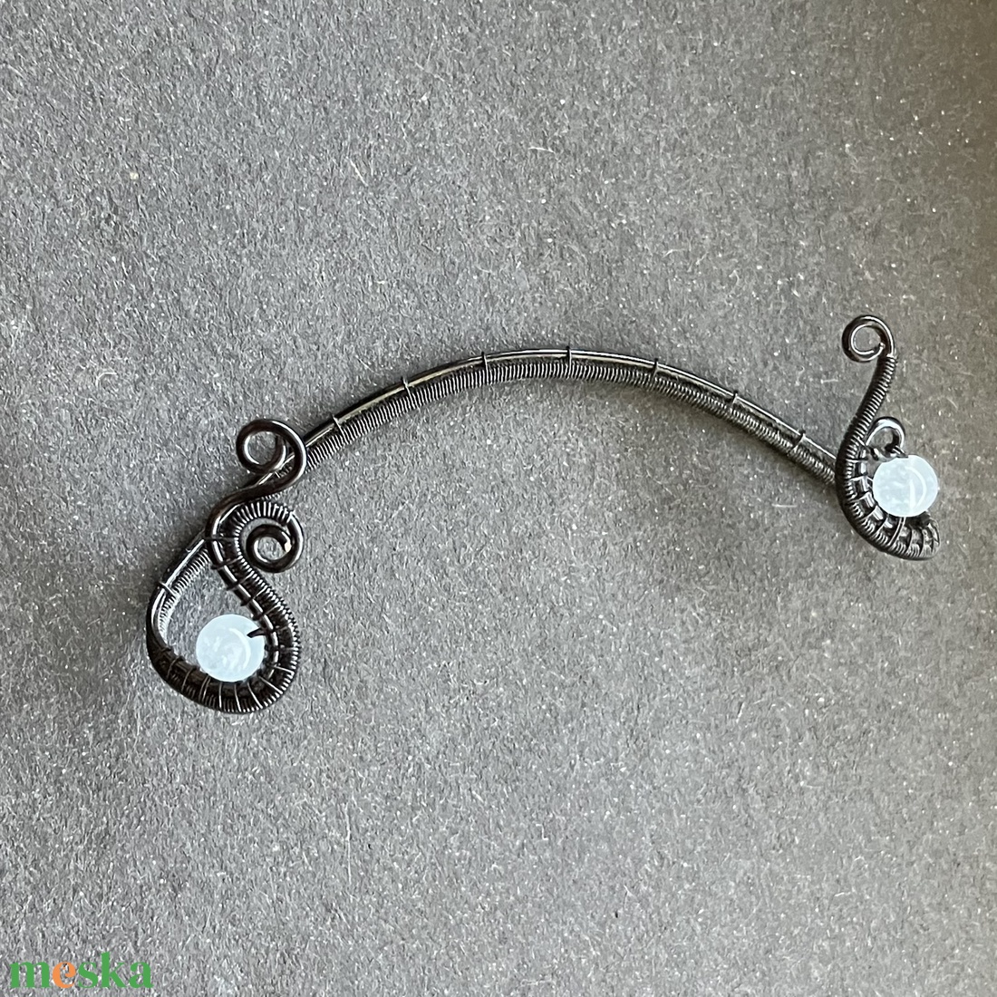 Fekete és akvamarin fülékszer - ékszer - fülbevaló - fülékszer - Meska.hu