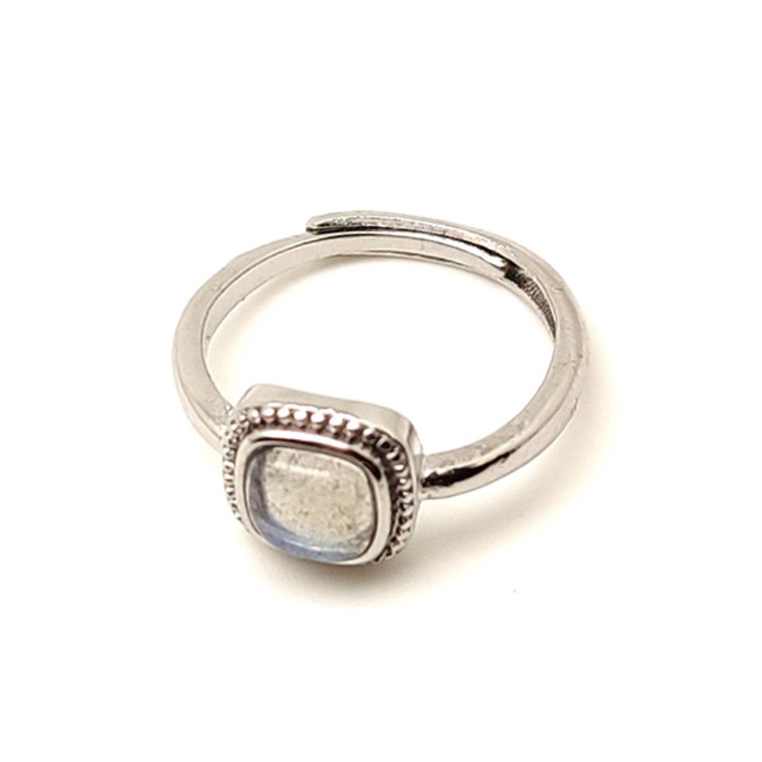 Egyensúlyt teremtő labradorit ásvány gyűrű állítható 5x5mm - ékszer - gyűrű - Meska.hu