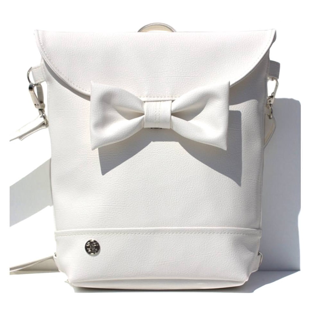 SuziartBag Fehér masnis 2in1 hátizsák - táska & tok - kézitáska & válltáska - válltáska - Meska.hu
