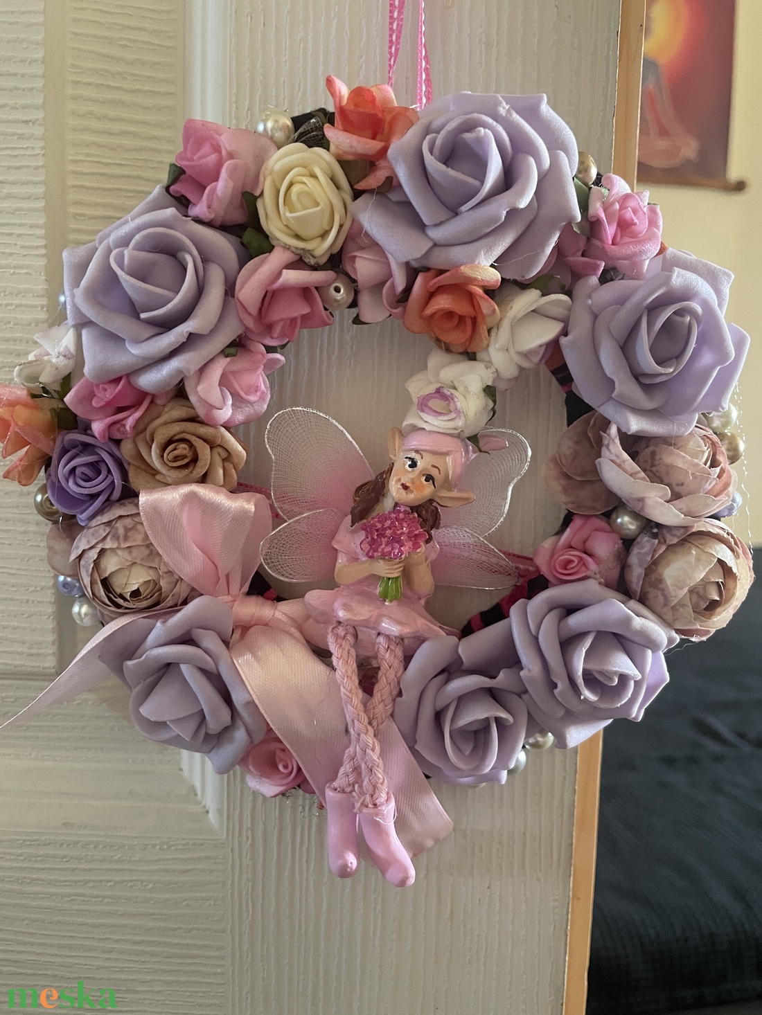 Tündéres vintage rózsás Ajtódísz - otthon & életmód - dekoráció - ajtó- és ablak dekoráció - ajtódísz & kopogtató - Meska.hu