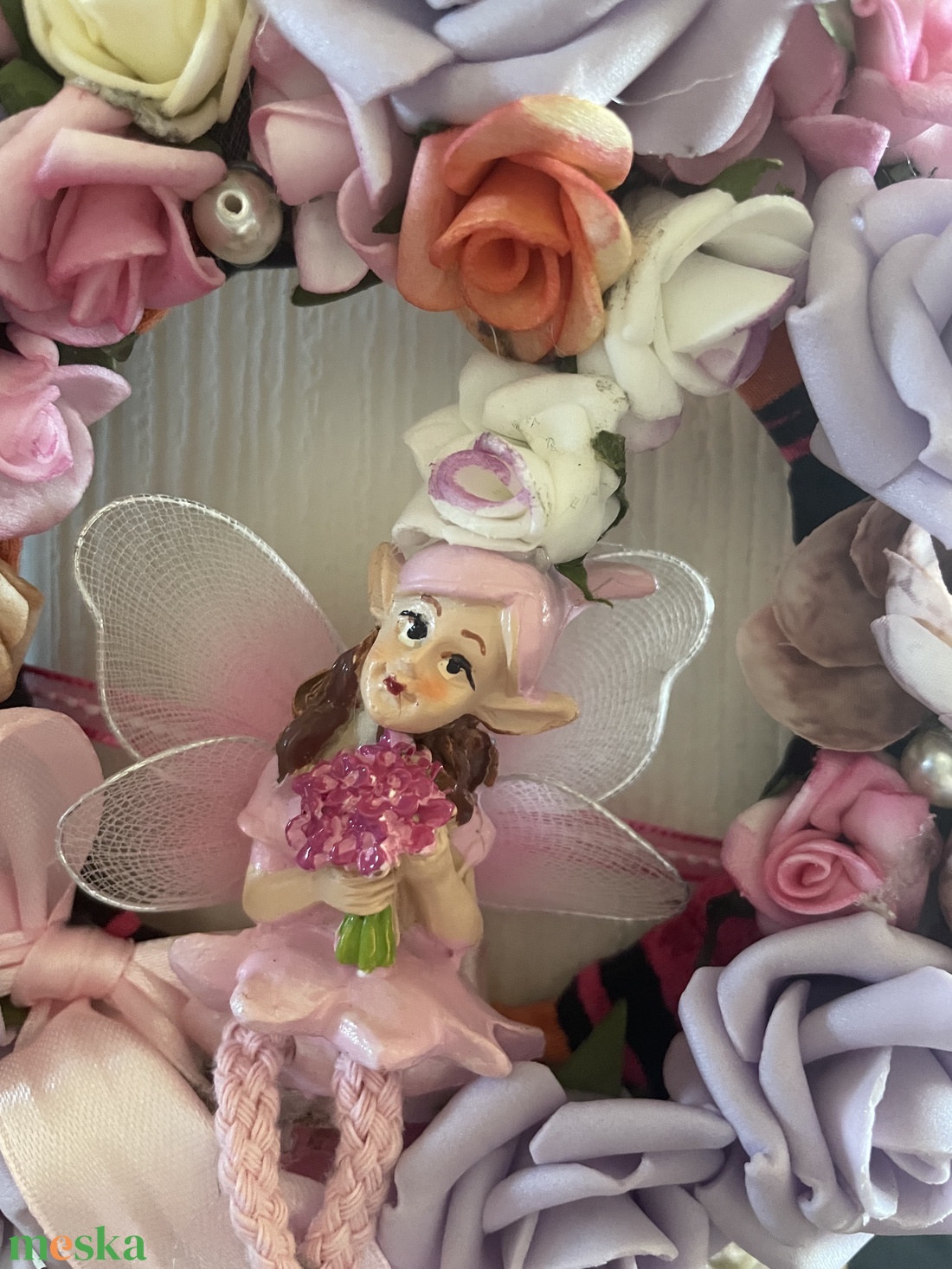 Tündéres vintage rózsás Ajtódísz - otthon & életmód - dekoráció - ajtó- és ablak dekoráció - ajtódísz & kopogtató - Meska.hu