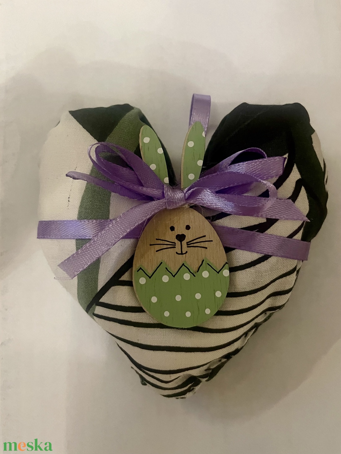 Húsvéti nyuszis szív párna  - otthon & életmód - lakástextil - párna & párnahuzat - Meska.hu