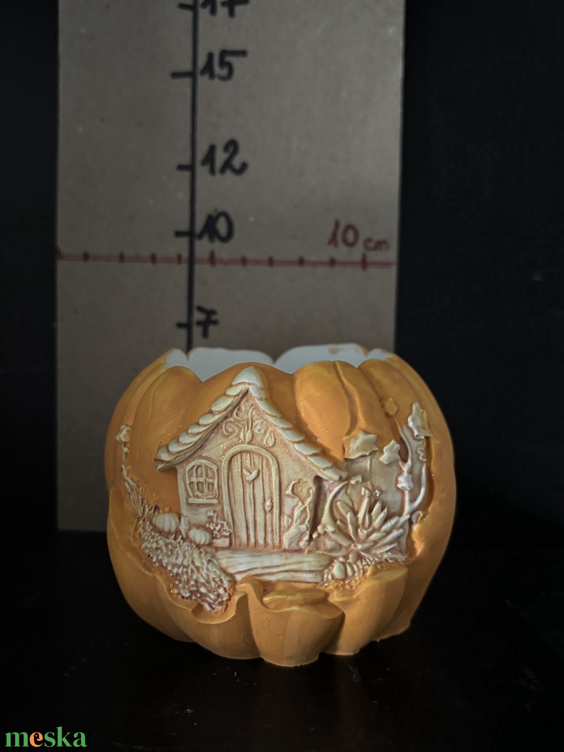 Tök házikó dekoráció  kézzel festett kerámiából - otthon & életmód - dekoráció - halloween - halloweeni dekoráció - Meska.hu