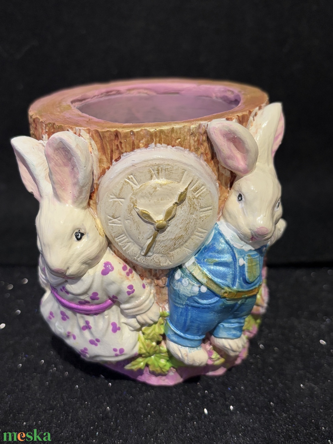 Nyuszis mini kaspó vagy kistároló dekoráció - otthon & életmód - dekoráció - asztal és polc dekoráció - asztaldísz - Meska.hu