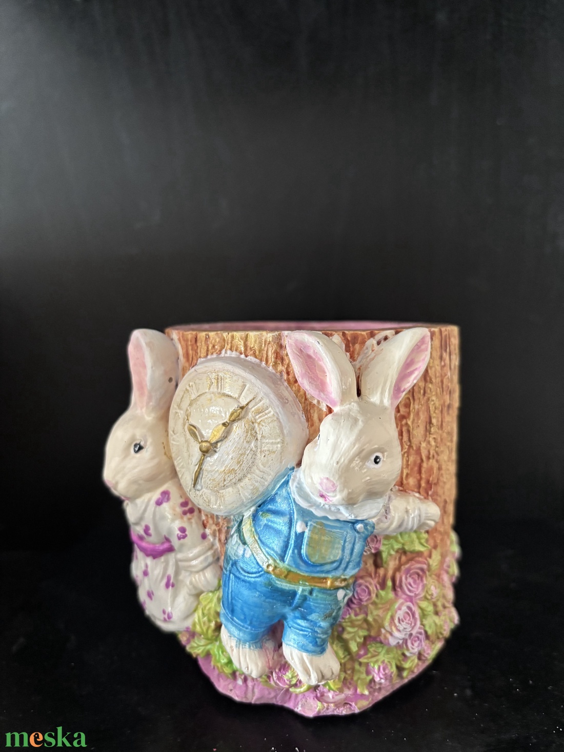 Nyuszis mini kaspó vagy kistároló dekoráció - otthon & életmód - virágdekoráció - virágtartó - kaspó - Meska.hu