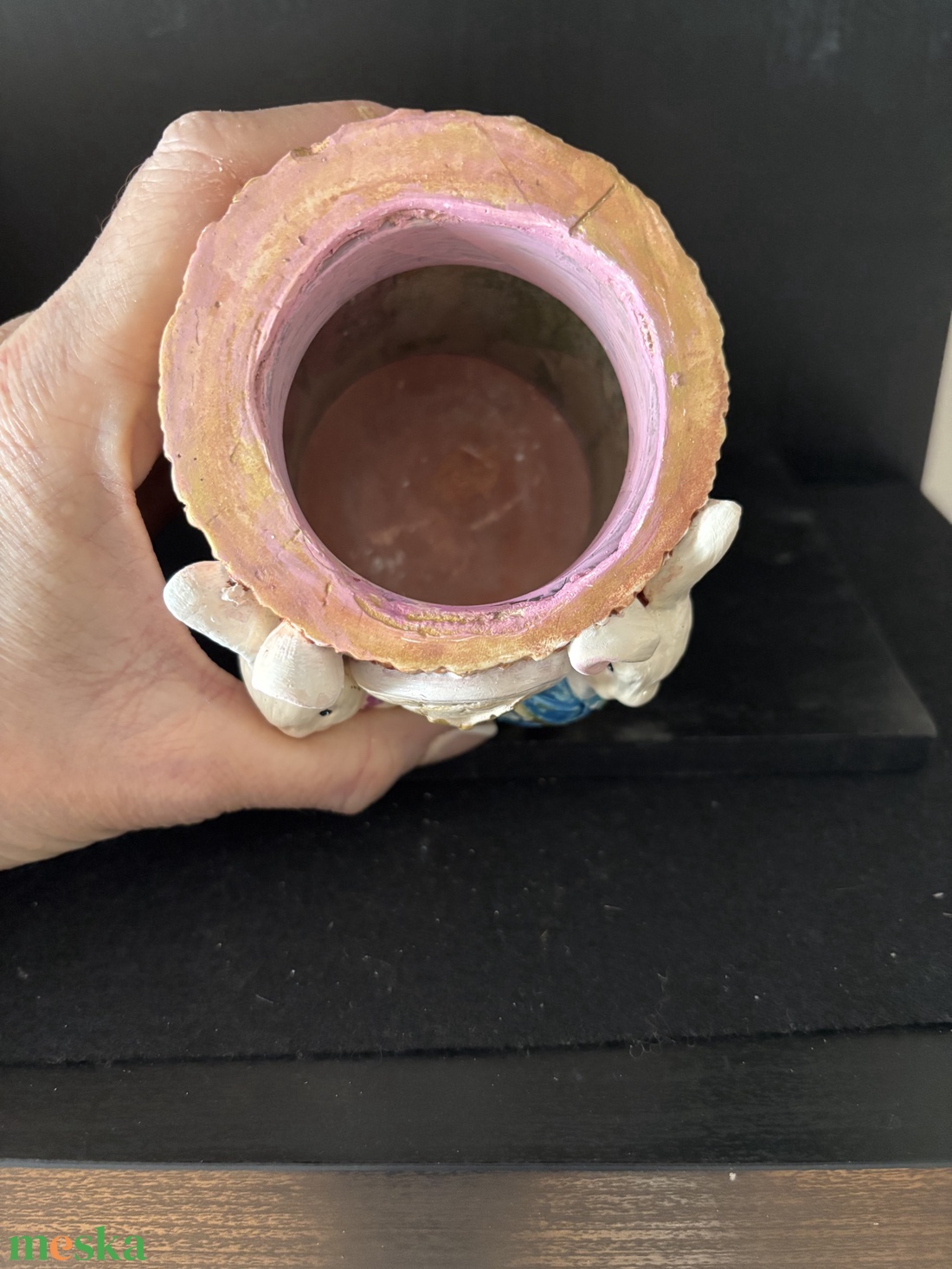 Nyuszis mini kaspó vagy kistároló dekoráció - otthon & életmód - virágdekoráció - virágtartó - kaspó - Meska.hu