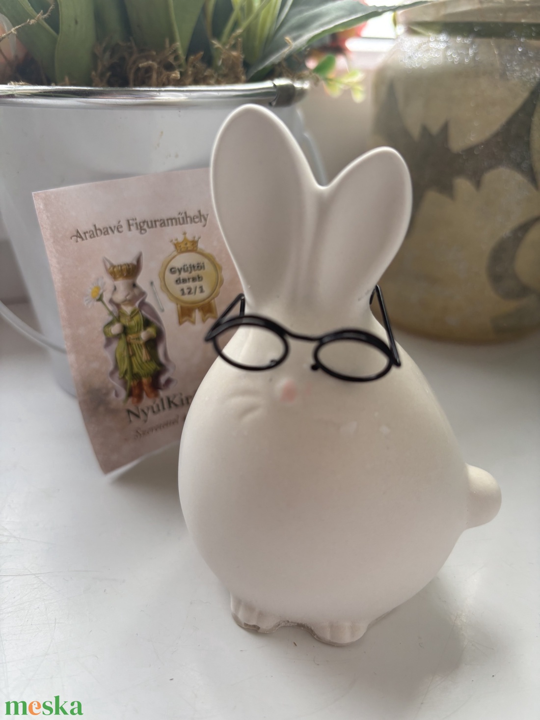 Nyúlprofesszor  - otthon & életmód - virágdekoráció - virágtartó - kaspó - Meska.hu