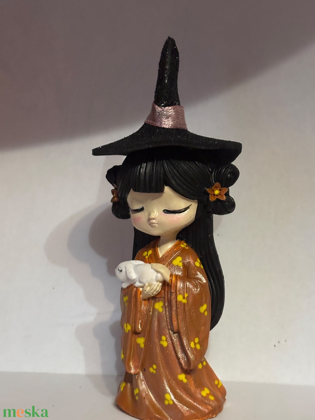 Halloween Boszorkány figura tökkel 8 cm  - otthon & életmód - dekoráció - halloween - halloweeni dekoráció - Meska.hu