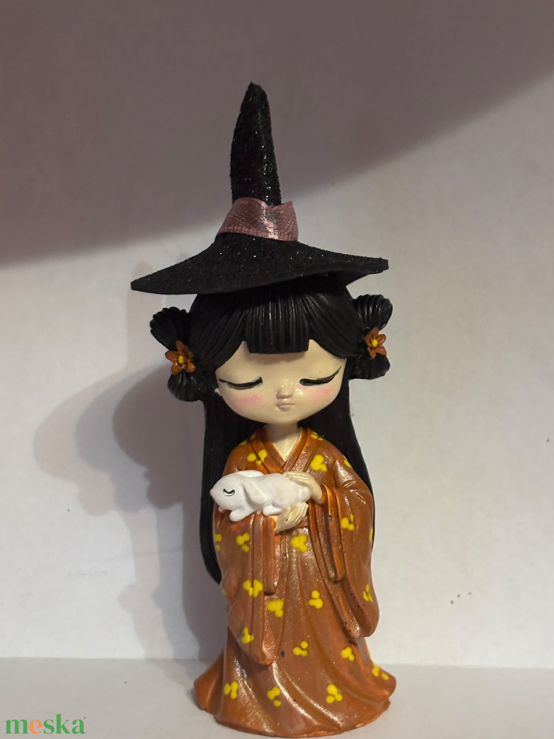 Halloween Boszorkány figura tökkel 8 cm  - otthon & életmód - dekoráció - halloween - halloweeni dekoráció - Meska.hu
