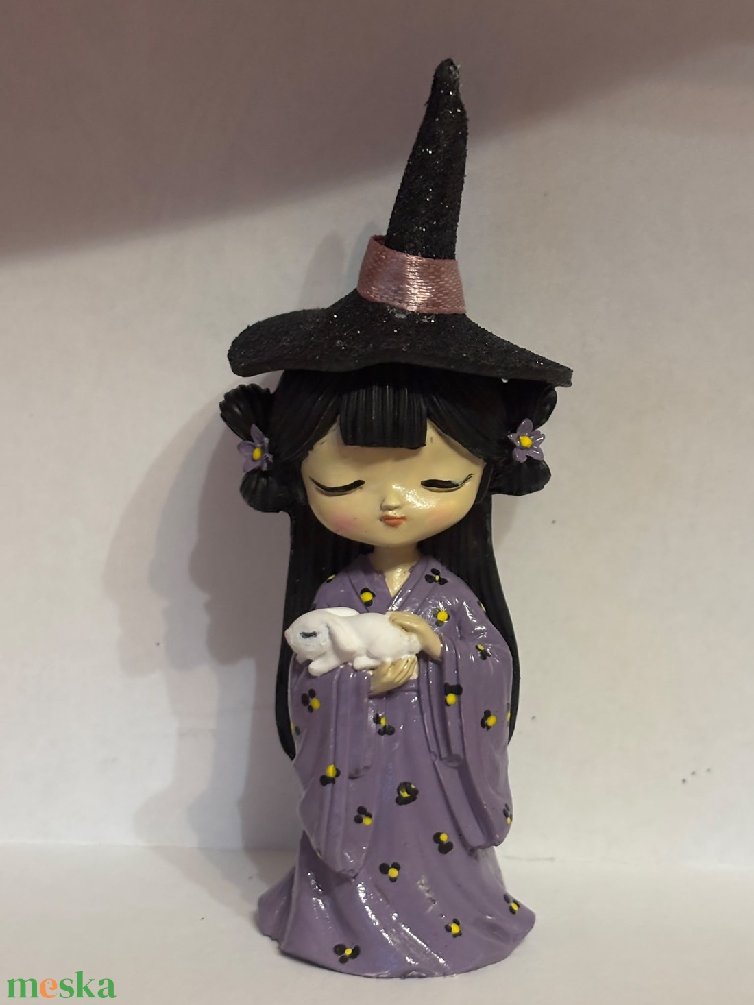 Halloween Boszorkány figura tökkel 8 cm  - otthon & életmód - dekoráció - halloween - halloweeni dekoráció - Meska.hu