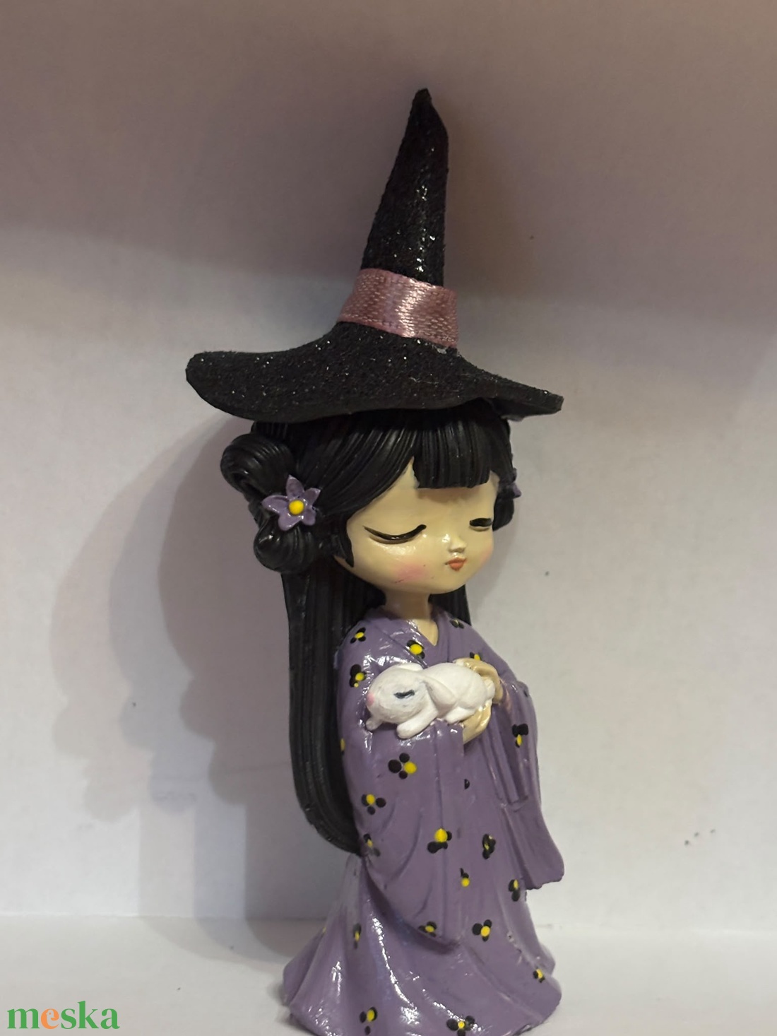 Halloween Boszorkány figura tökkel 8 cm  - otthon & életmód - dekoráció - halloween - halloweeni dekoráció - Meska.hu