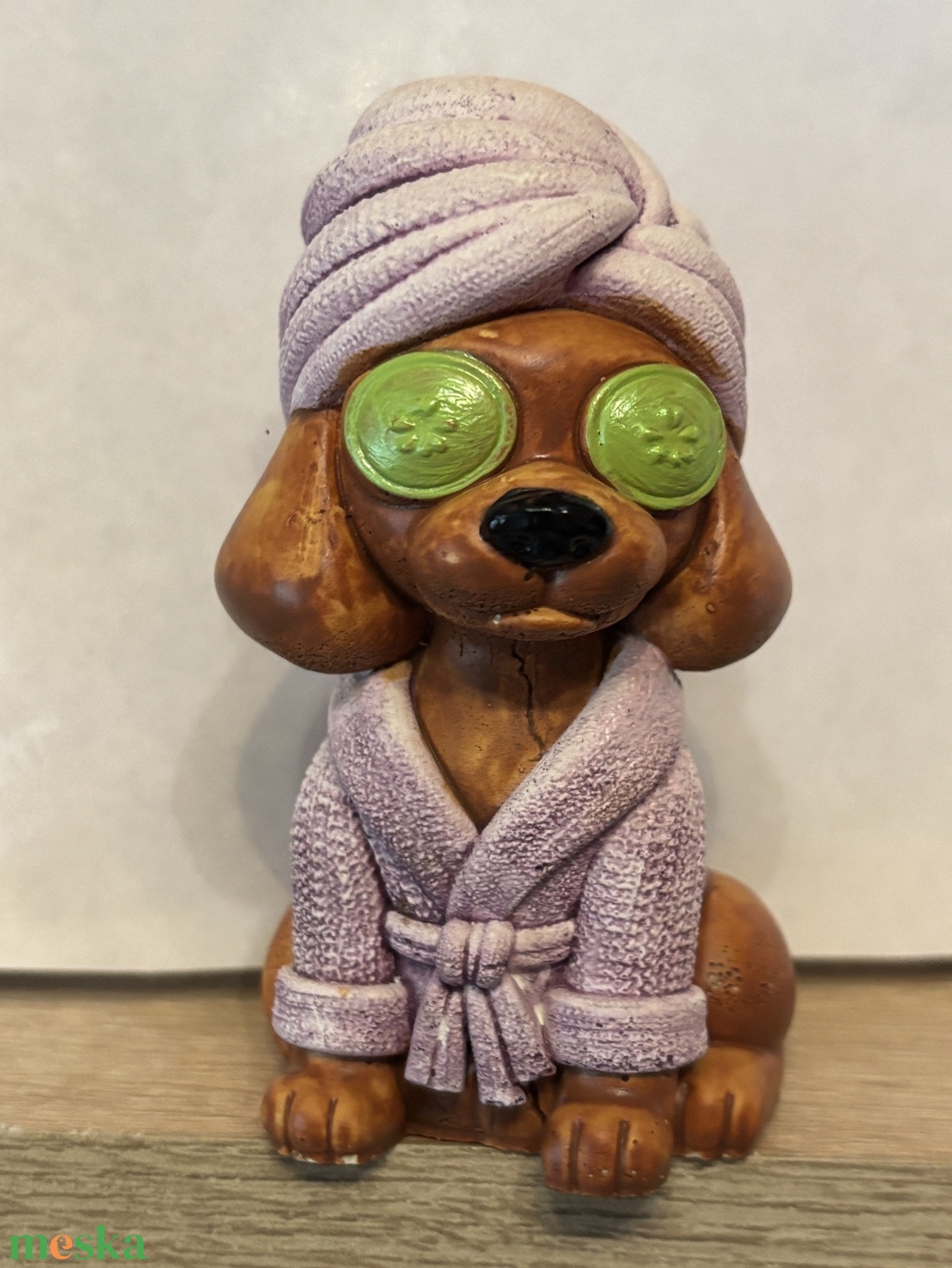 Wellness kutyus dekor 9 cm  - otthon & életmód - dekoráció - asztal és polc dekoráció - asztaldísz - Meska.hu