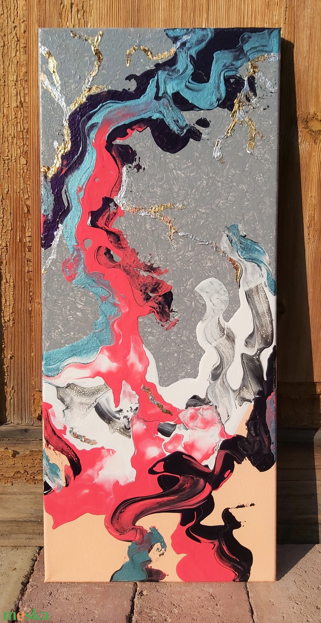 Gránátalma - akril festmény (25x58 cm) - művészet - festmény - akril - Meska.hu Gránátalma - akril festmény (25x58 cm) - művészet - festmény - akril - Meska.hu