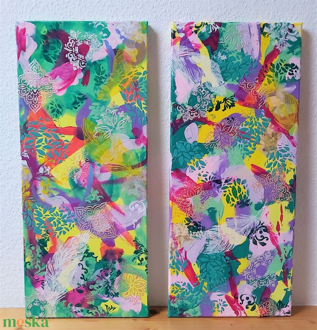 Tavasz - 2 részből álló akril festmény (2x 25x58 cm) - művészet - festmény - akril - Meska.hu Tavasz - 2 részből álló akril festmény (2x 25x58 cm) - művészet - festmény - akril - Meska.hu