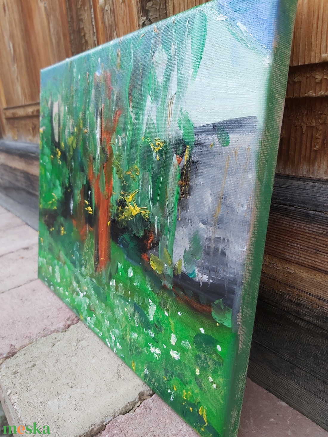 akril festmény (24x30 cm) - Kert - művészet - festmény - olajfestmény - Meska.hu