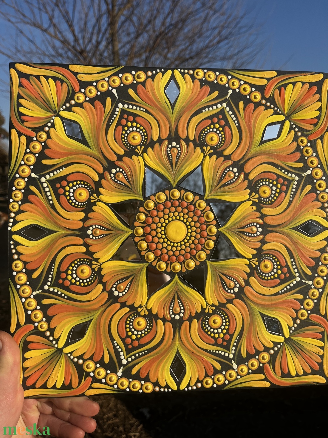 Napfény Mandala - művészet - festmény - akril - Meska.hu Napfény Mandala - művészet - festmény - akril - Meska.hu