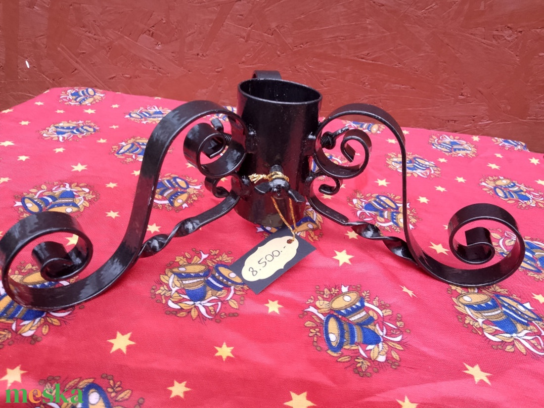 Eladó egyedi készítésű kovácsoltvas karácsonyfatartó. - karácsony - karácsonyi lakásdekoráció - karácsonyfa, grincsfa - Meska.hu