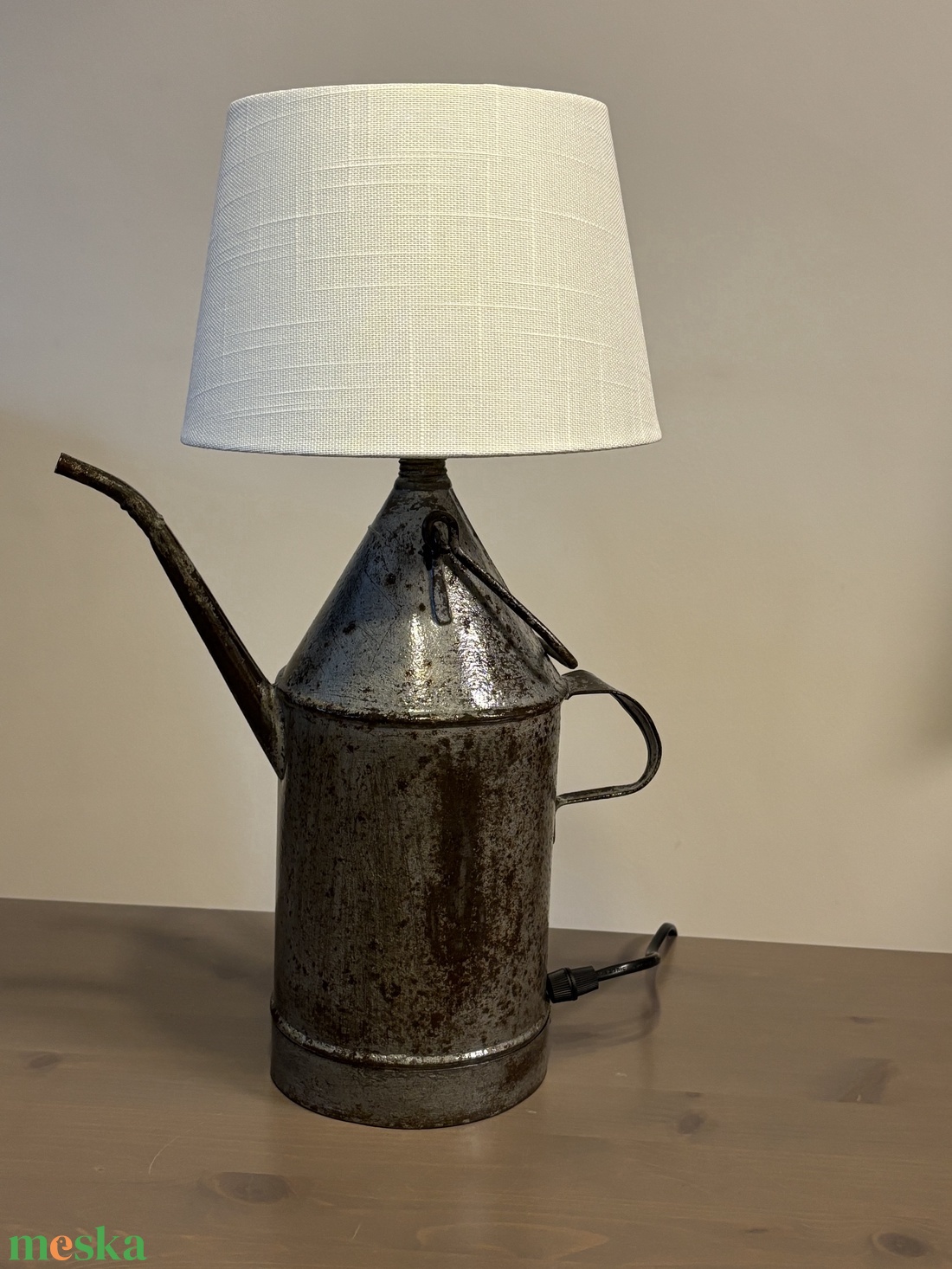 Régi kanna, olajos kanna, kiöntő lámpa asztali lámpa - otthon & életmód - lámpa - asztali lámpa - Meska.hu