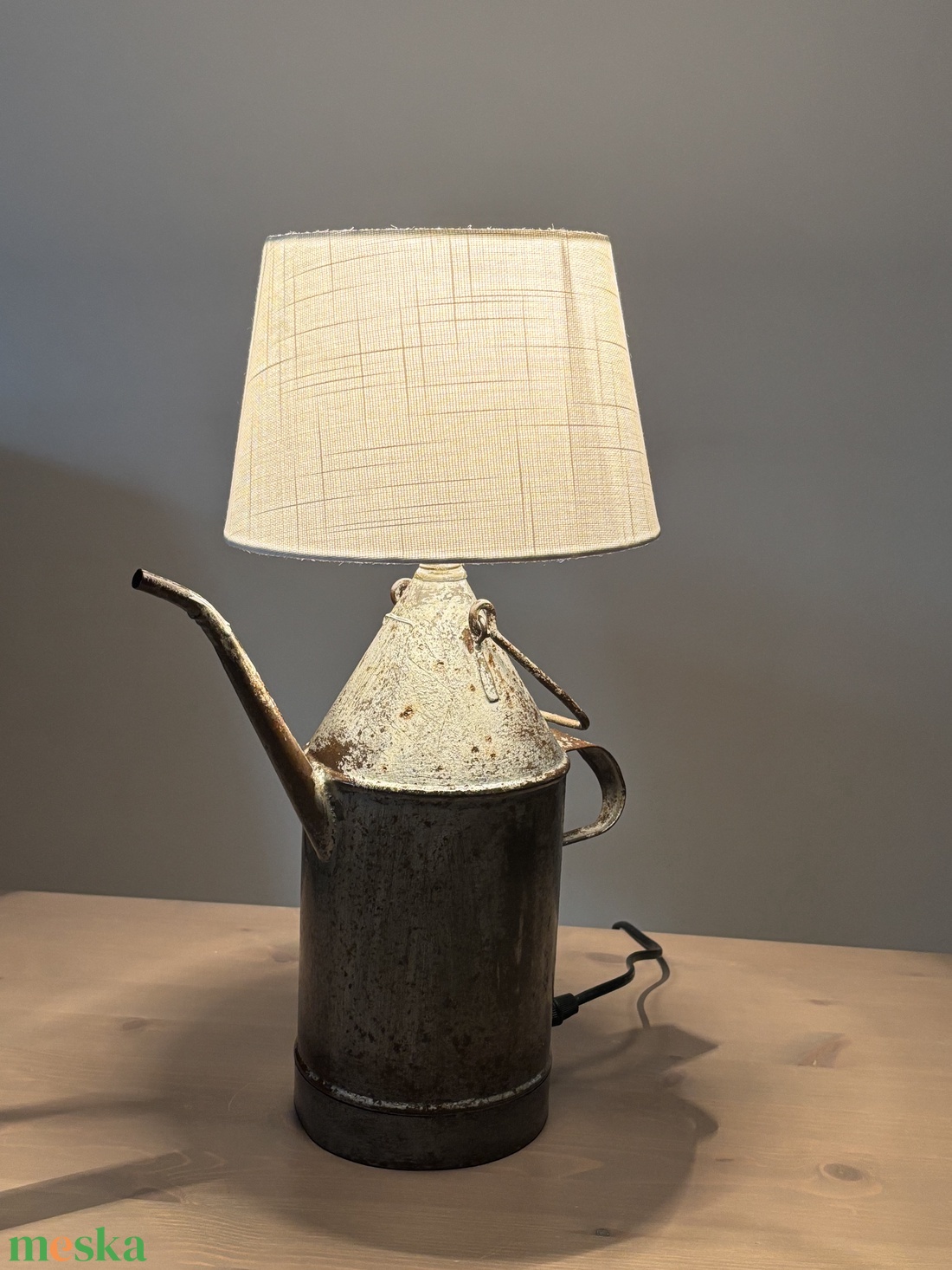 Régi kanna, olajos kanna, kiöntő lámpa asztali lámpa - otthon & életmód - lámpa - asztali lámpa - Meska.hu