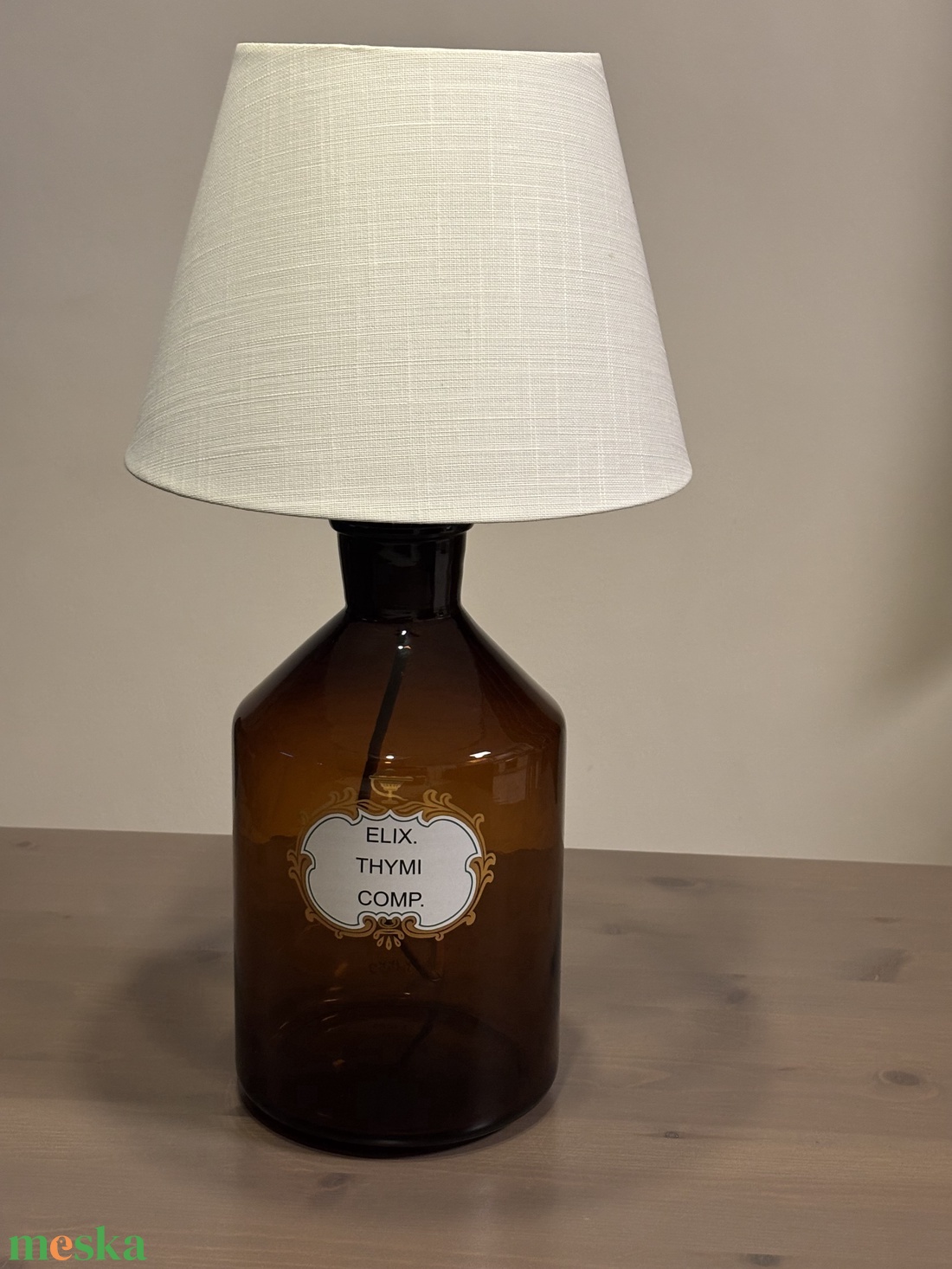 Vintage gyógyszeres üveg lámpa - otthon & életmód - lámpa - asztali lámpa - Meska.hu