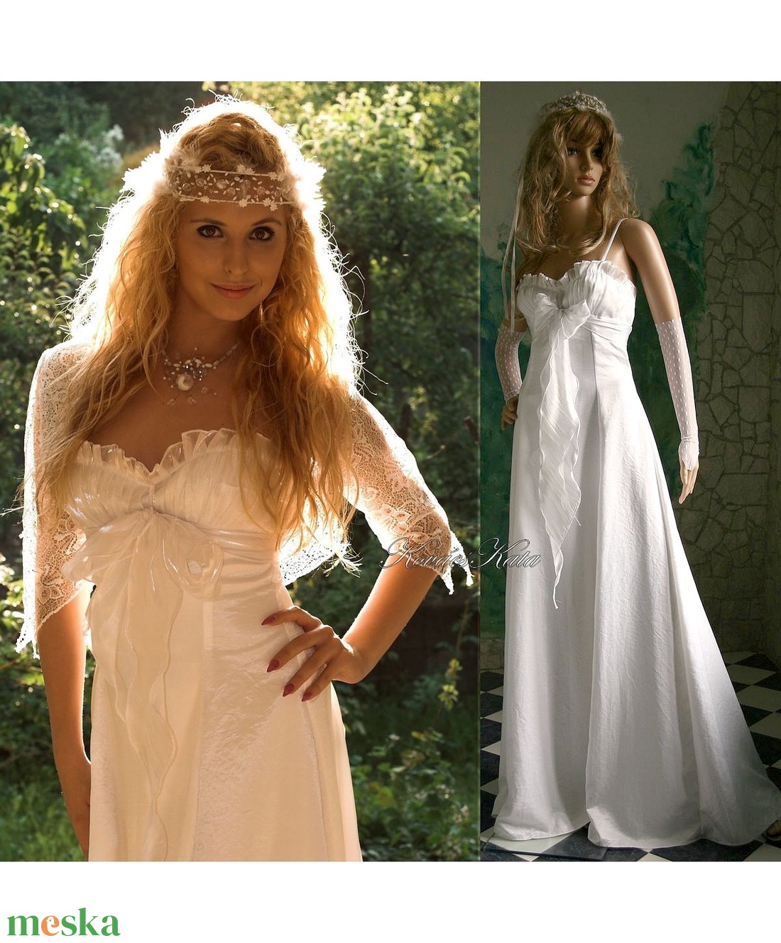 ANGELINA - romantikus menyasszonyi ruha - esküvő - ruha - menyasszonyi ruha - Meska.hu