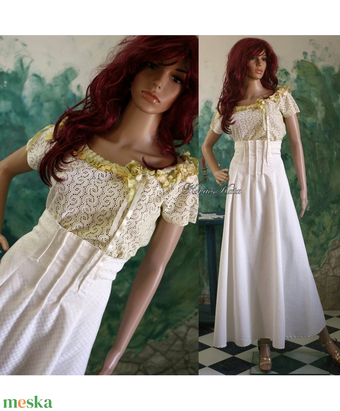 MALVIN - vintage styl design-szett, alternatív esküvői ruha  - esküvő - ruha - menyasszonyi ruha - Meska.hu