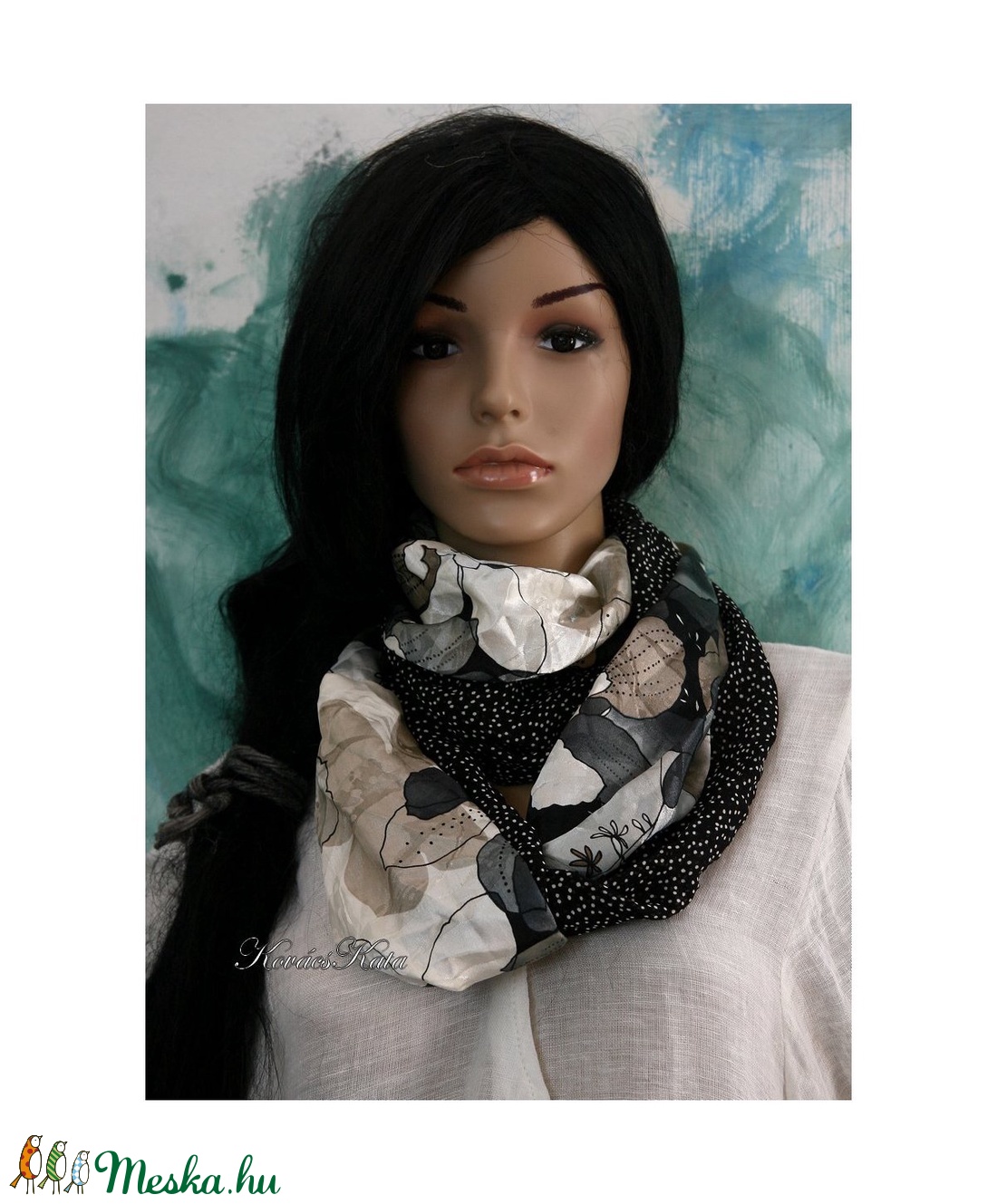 ÉKSZER-SÁL / orchidea-mintás selyem patchwork körsál - infinity-scarf - ruha & divat - sál, sapka, kendő - sál - Meska.hu ÉKSZER-SÁL / orchidea-mintás selyem patchwork körsál - infinity-scarf - ruha & divat - sál, sapka, kendő - sál - Meska.hu