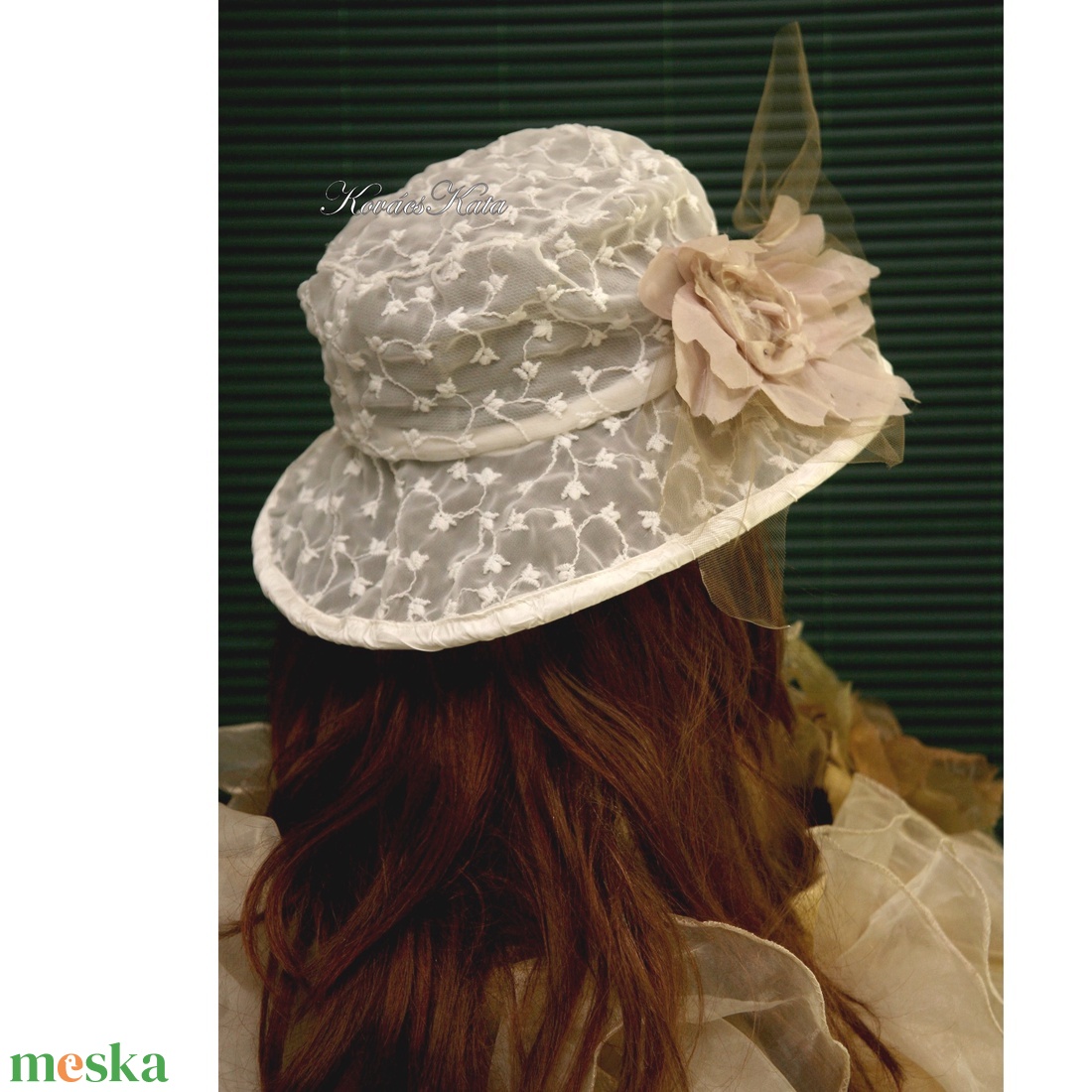 HÍMZETT ORGANZA - esküvői kalap - ruha & divat - sál, sapka, kendő - kalap - Meska.hu HÍMZETT ORGANZA - esküvői kalap - ruha & divat - sál, sapka, kendő - kalap - Meska.hu