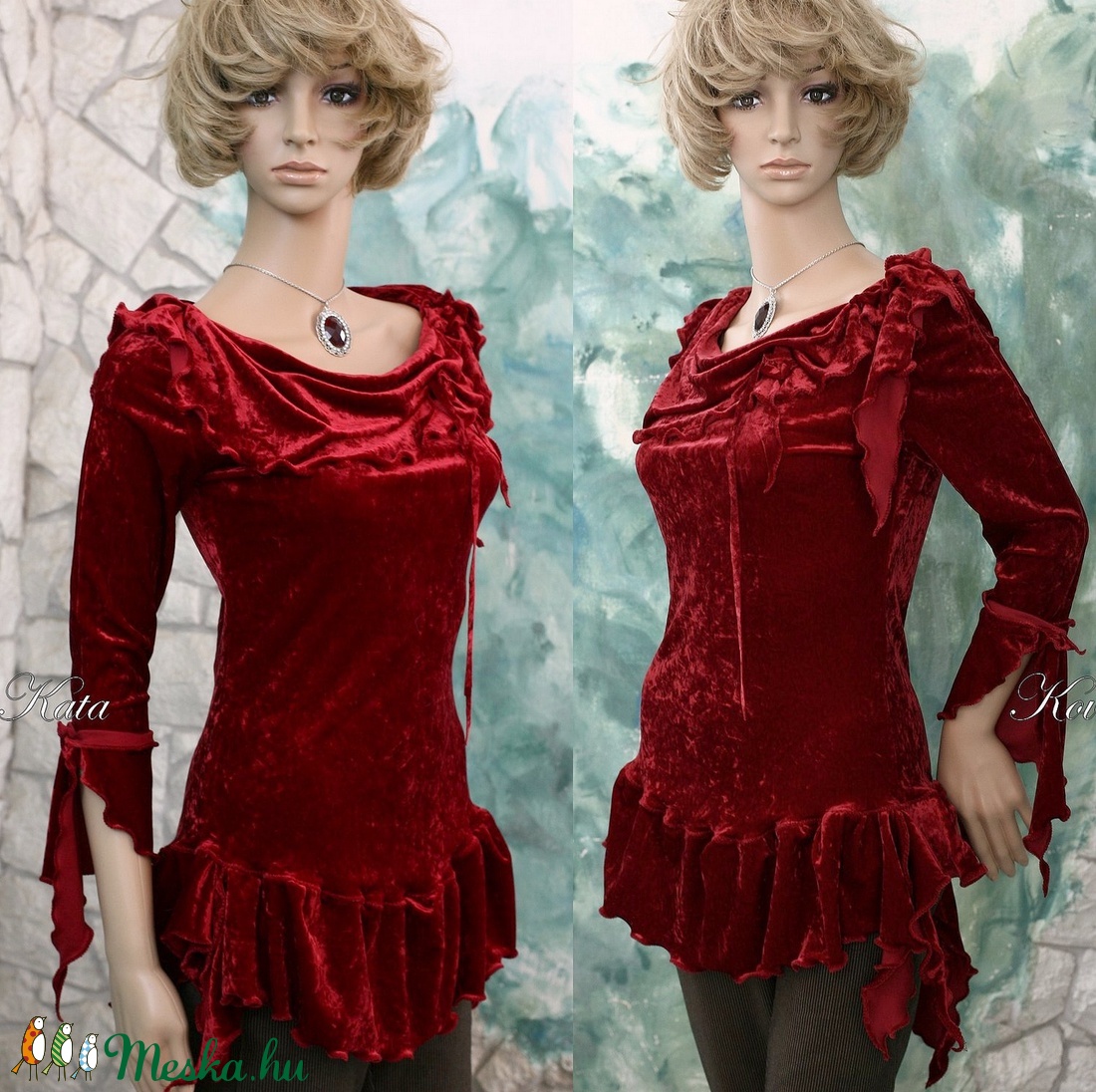 SCARLET - exkluzív selyembársony tunika - ruha & divat - női ruha - alkalmi ruha & estélyi ruha - Meska.hu SCARLET - exkluzív selyembársony tunika - ruha & divat - női ruha - alkalmi ruha & estélyi ruha - Meska.hu