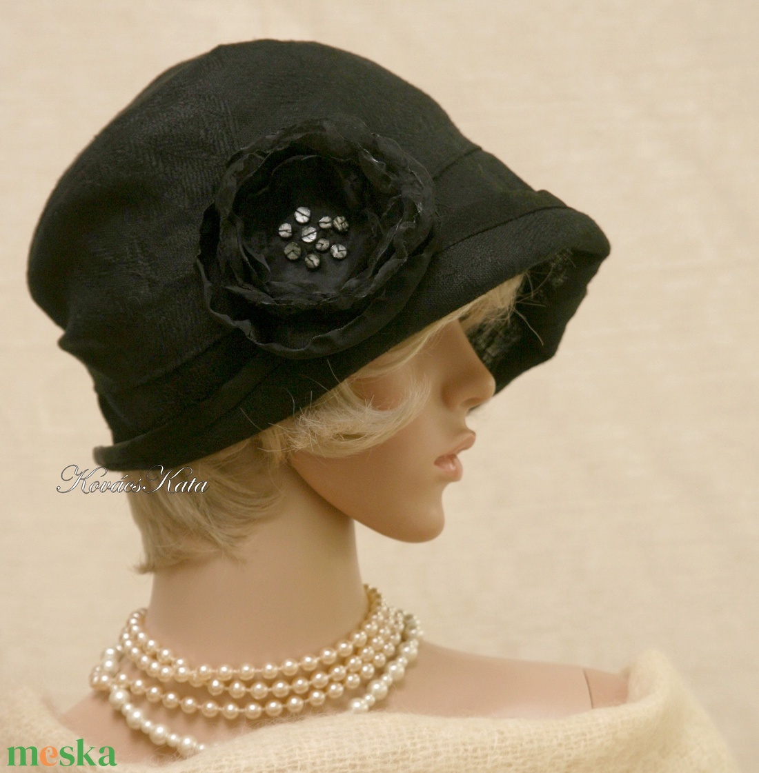 FRIDA cloche - design flapper kalap - ruha & divat - sál, sapka, kendő - kalap - Meska.hu