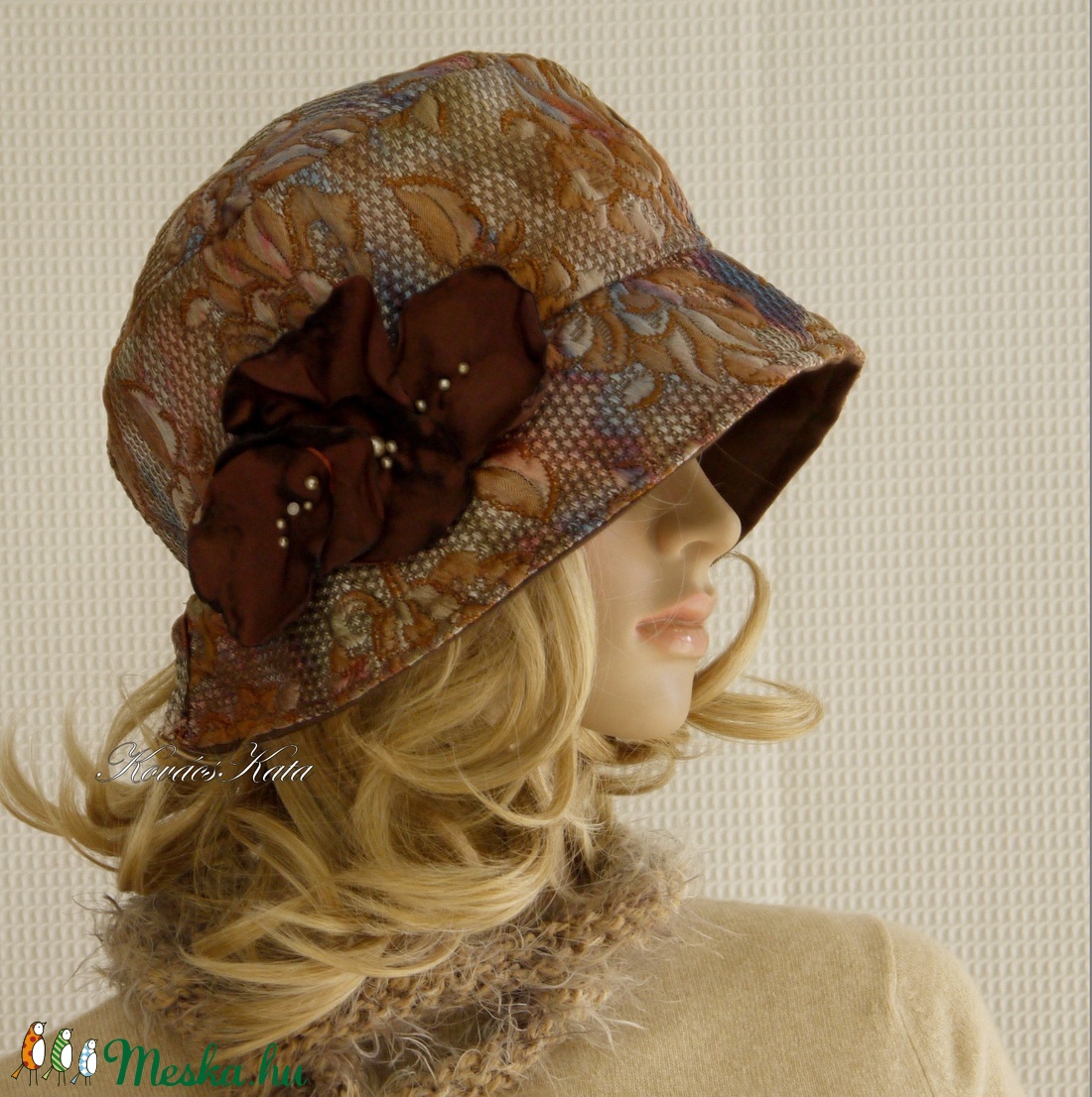 FRIDA cloche - selyem flapper-kalap - ruha & divat - sál, sapka, kendő - kalap - Meska.hu