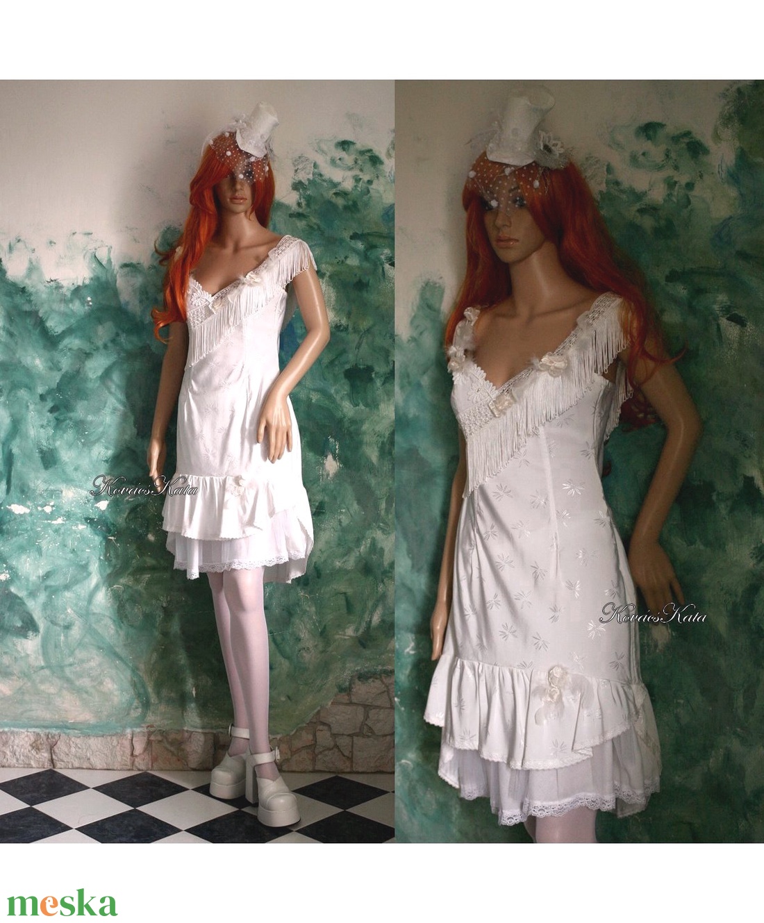 WHITE-ROSE - szexi menyasszonyi koktélruha  - esküvő - ruha - menyasszonyi ruha - Meska.hu
