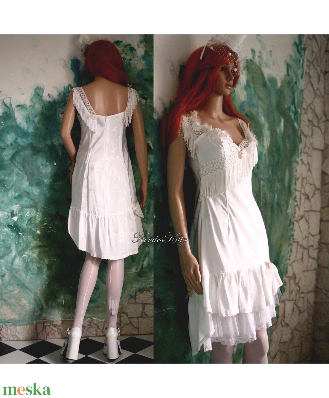 WHITE-ROSE - szexi menyasszonyi koktélruha  - esküvő - ruha - menyasszonyi ruha - Meska.hu
