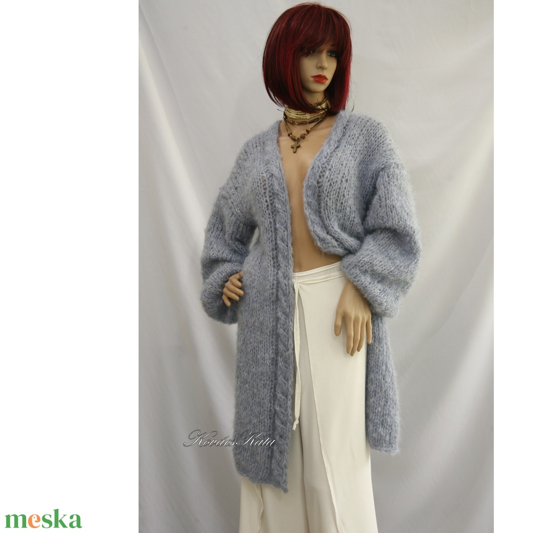 MELANIE - exkluzív kézzel kötött alpaka kardigán, kabát - ruha & divat - női ruha - pulóver & kardigán - Meska.hu