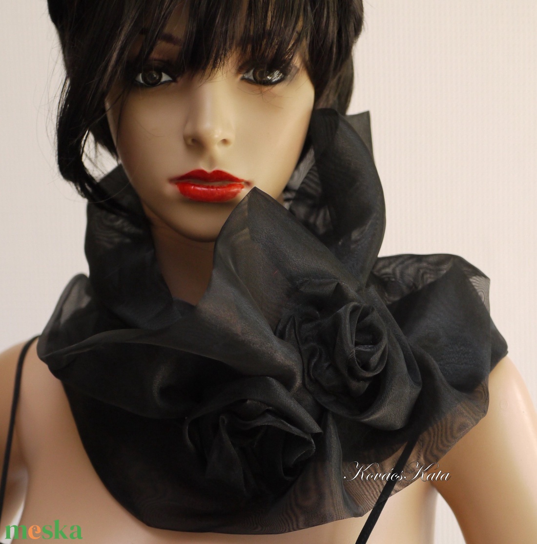 WRAP / fekete - fodros organza vállkendő, boleró - ruha & divat - női ruha - alkalmi ruha & estélyi ruha - Meska.hu WRAP / fekete - fodros organza vállkendő, boleró - ruha & divat - női ruha - alkalmi ruha & estélyi ruha - Meska.hu